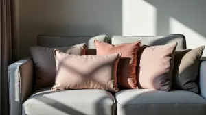 Poduszki na szarej kanapie inspiracje